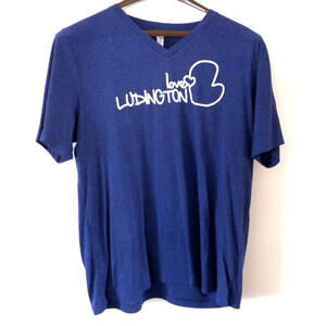 Bella + Canvas Love Ludington Michigan T Shirt Womens Blue XL